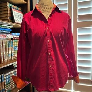 Ralph Lauren Red and Orange Cotton Shirt